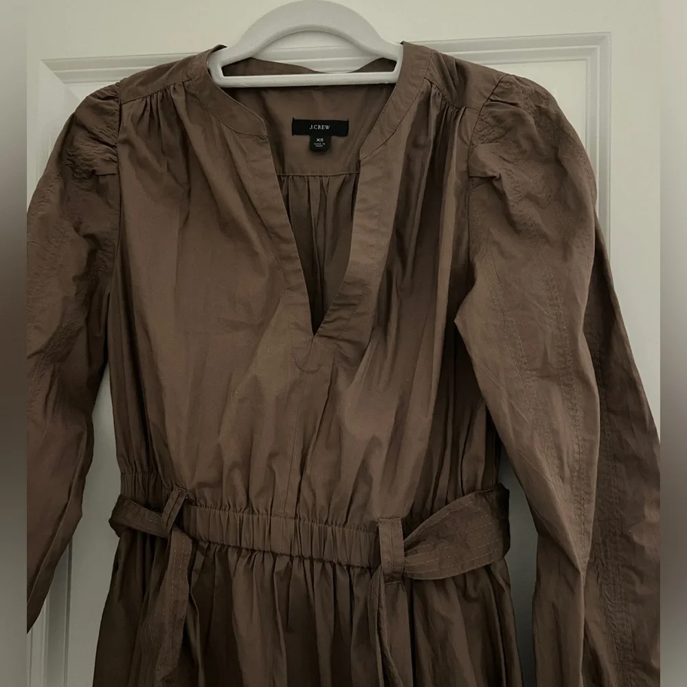 NWOT J. Crew Tie Waist V Neck Midi Dress - Picture 8 of 11